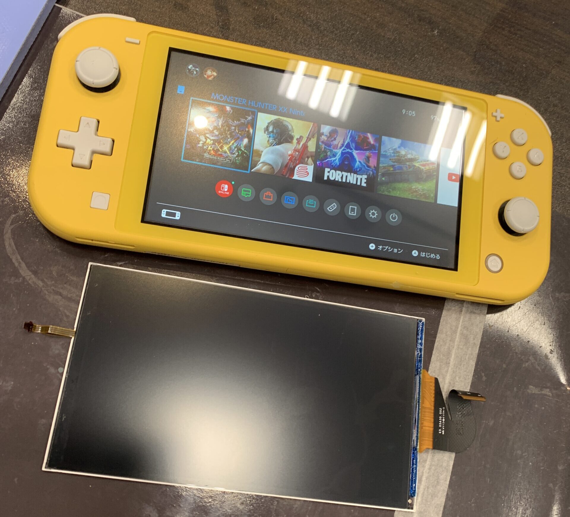 【修理実例】Switch lite液晶交換